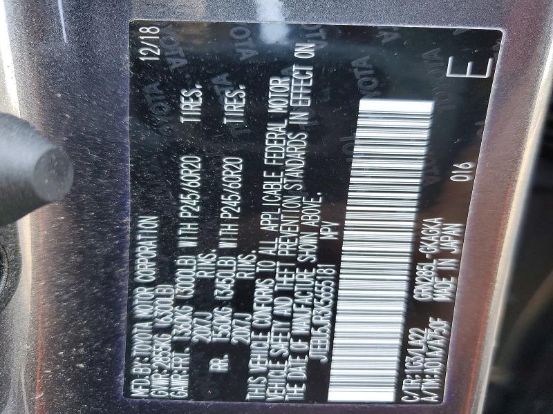 2019 Toyota 4runner მანქანა იყიდება აუქციონზე, vin: JTEBU5JR3K5655181, აუქციონის ნომერი: 62265026