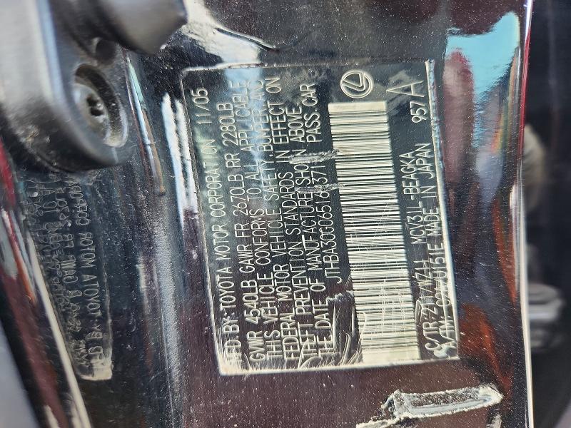 59018946 :رقم المزاد ، JTHBA30G065162371 vin ، 2006 Lexus Es مزاد بيع