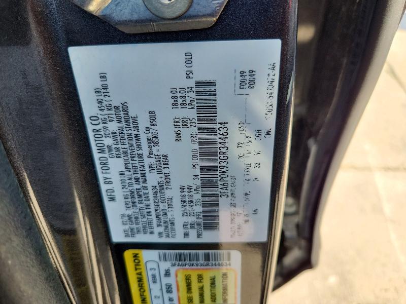 Продажа на аукционе авто 2016 Ford Fusion, vin: 3FA6P0K93GR344634, номер лота: 62746416