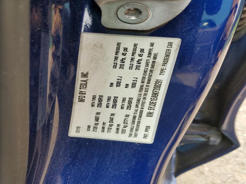 60952246 :رقم المزاد ، 5YJ3E1EA9KF208291 vin ، 2019 Tesla Model 3 مزاد بيع