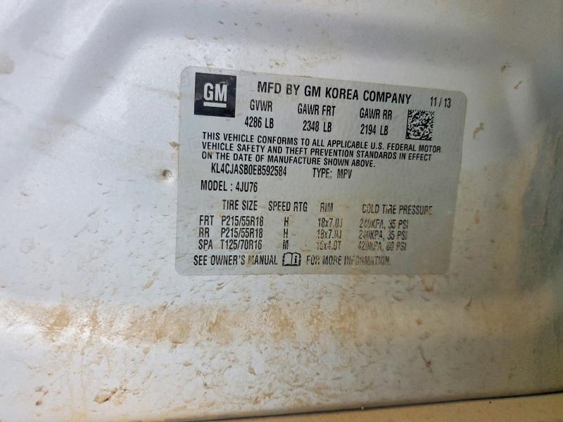 Продажа на аукционе авто 2014 Buick Encore, vin: KL4CJASB0EB592584, номер лота: 54838916