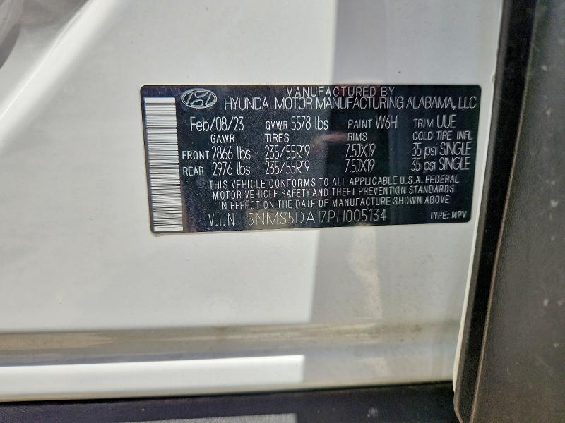 61212416 :رقم المزاد ، 5NMS5DA17PH005134 vin ، 2023 Hyundai Santa Fe مزاد بيع