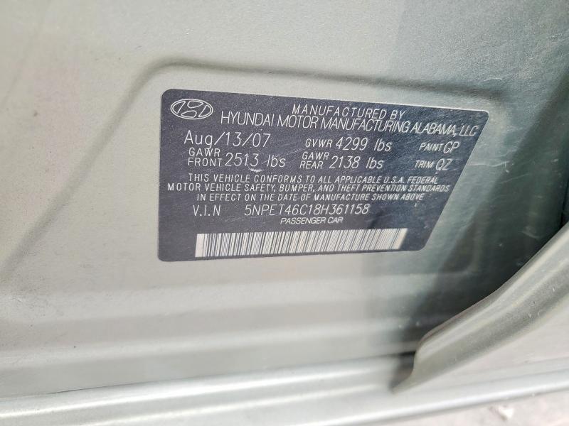 Продаж на аукціоні авто 2008 Hyundai Sonata, vin: 5NPET46C18H361158, номер лоту: 61346956