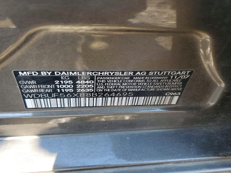 60049156 :رقم المزاد ، WDBUF56X88B264695 vin ، 2008 Mercedes-benz E مزاد بيع