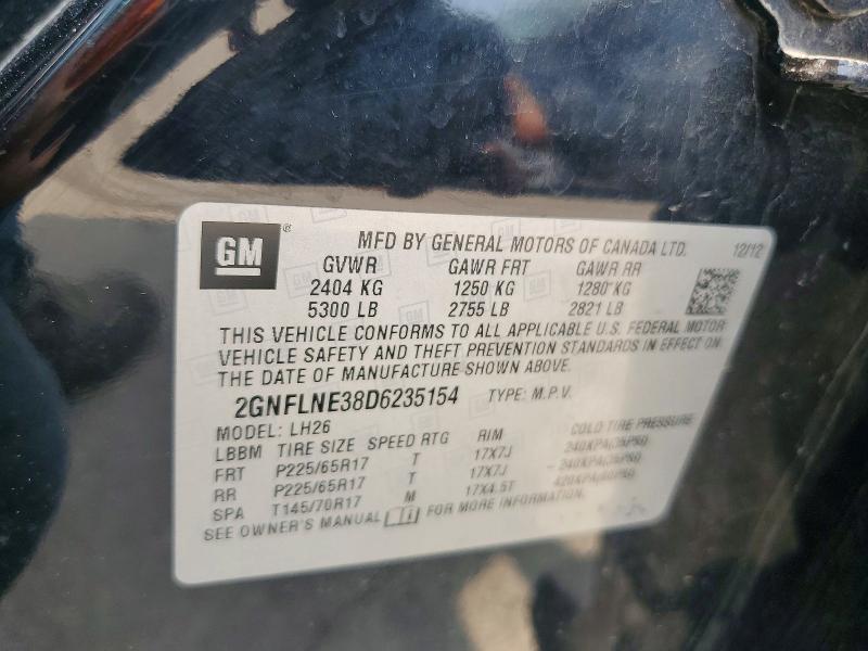 Aukcja sprzedaży 2013 Chevrolet Equinox, vin: 2GNFLNE38D6235154, numer aukcji: 62058556