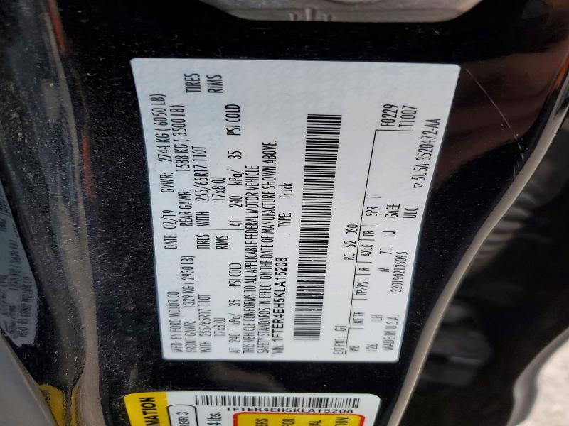 2019 Ford Ranger მანქანა იყიდება აუქციონზე, vin: 1FTER4EH5KLA15208, აუქციონის ნომერი: 60156516