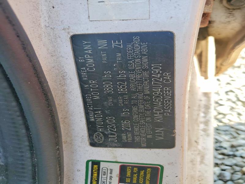 Aukcja sprzedaży 2004 Hyundai Elantra, vin: KMHDN46D94U724901, numer aukcji: 59228626