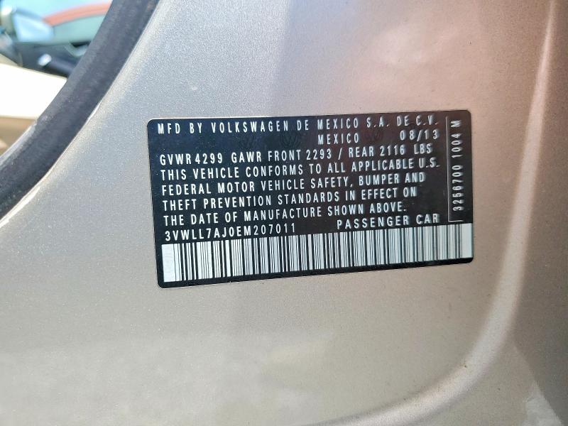Продаж на аукціоні авто 2014 Volkswagen Jetta, vin: 3VWLL7AJ0EM207011, номер лоту: 61547306