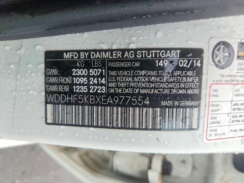 2014 Mercedes-benz E მანქანა იყიდება აუქციონზე, vin: WDDHF5KBXEA977554, აუქციონის ნომერი: 57184656