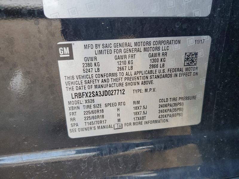 Aukcja sprzedaży 2018 Buick Envision, vin: LRBFX2SA3JD027712, numer aukcji: 61201846