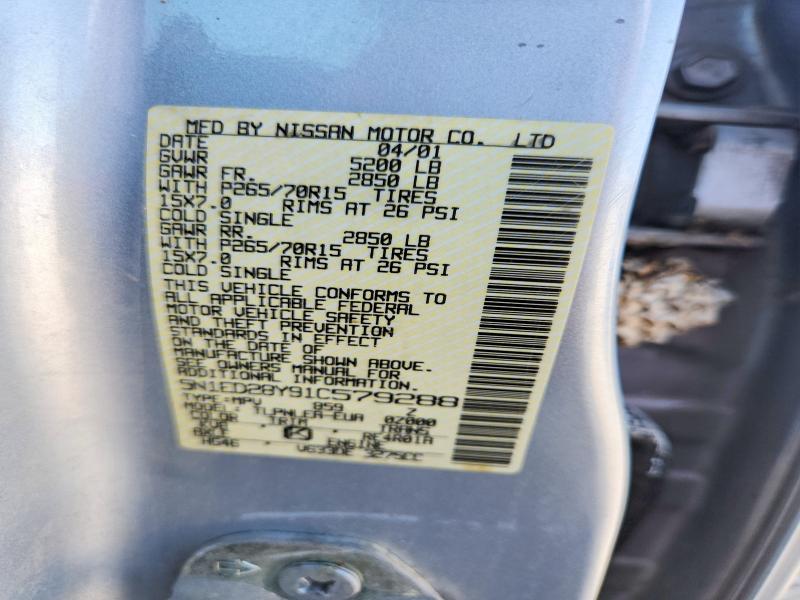 Aukcja sprzedaży 2001 Nissan Xterra, vin: 5N1ED28Y91C579288, numer aukcji: 61441426