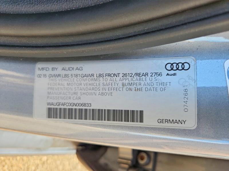 Aukcja sprzedaży 2016 Audi A6, vin: WAUGFAFC0GN006833, numer aukcji: 62612066