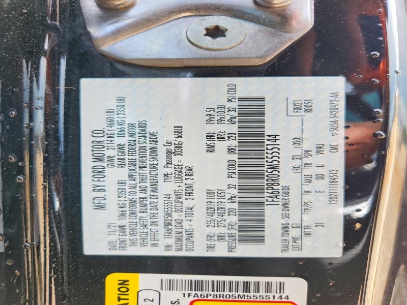 2021 Ford Mustang მანქანა იყიდება აუქციონზე, vin: 1FA6P8R05M5555144, აუქციონის ნომერი: 61860346