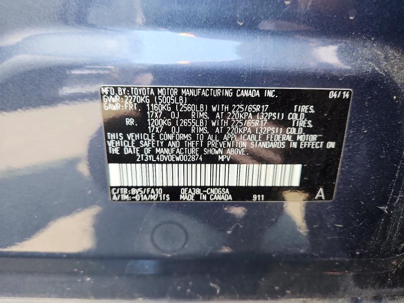 Aukcja sprzedaży 2014 Toyota Rav4 Ev, vin: 2T3YL4DV0EW002874, numer aukcji: 61362966