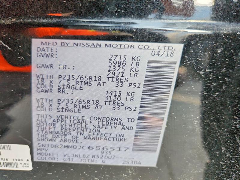 Aukcja sprzedaży 2018 Nissan Pathfinder, vin: 5N1DR2MM0JC656517, numer aukcji: 62115866