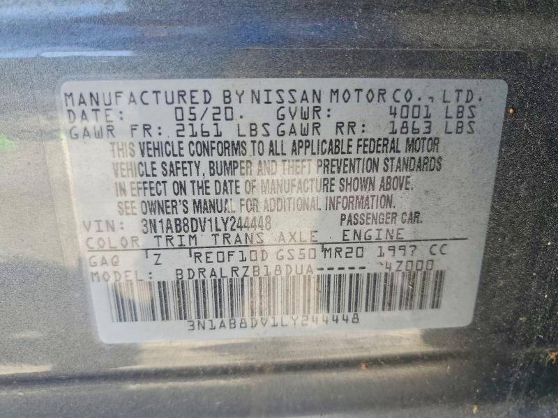 Продажа на аукционе авто 2020 Nissan Sentra, vin: 3N1AB8DV1LY244448, номер лота: 59679036