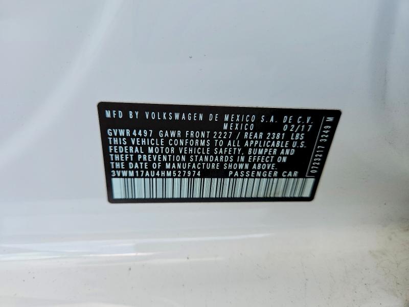 Aukcja sprzedaży 2017 Volkswagen Golf Alltrack, vin: 3VWM17AU4HM527974, numer aukcji: 62945756