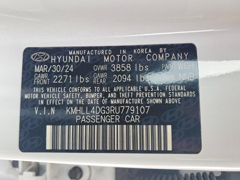 2024 Hyundai Elantra მანქანა იყიდება აუქციონზე, vin: KMHLL4DG3RU779107, აუქციონის ნომერი: 61545416