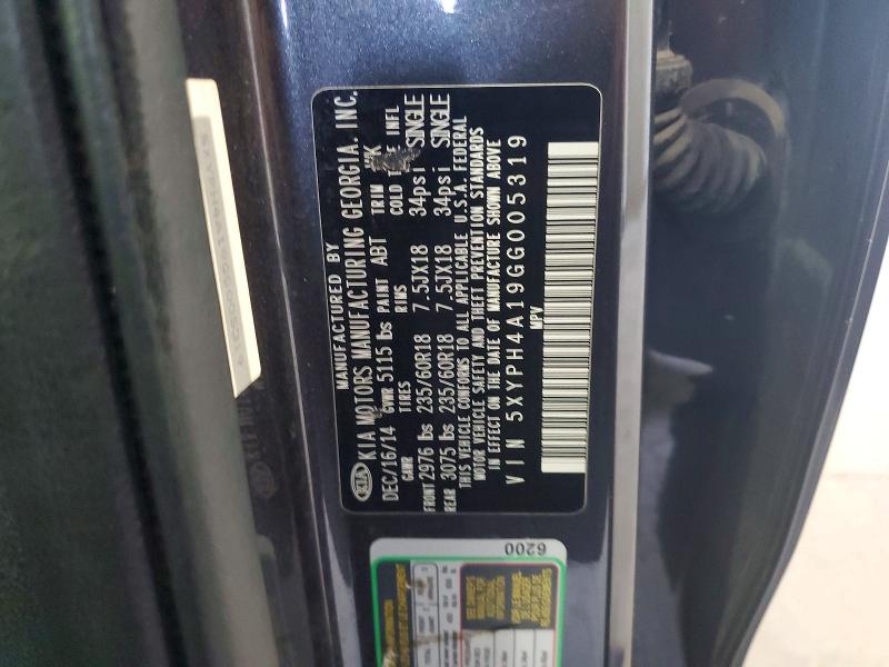 Aukcja sprzedaży 2016 Kia Sorento, vin: 5XYPH4A19GG005319, numer aukcji: 59724806