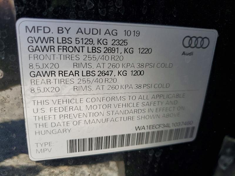 Продажа на аукционе авто 2020 Audi Q3, vin: WA1EECF34L1037460, номер лота: 61980036