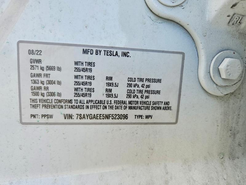 Aukcja sprzedaży 2022 Tesla Model Y, vin: 7SAYGAEE5NF523096, numer aukcji: 61778616