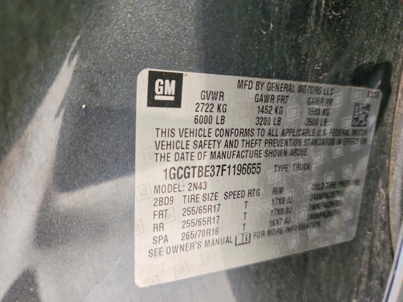 Продажа на аукционе авто 2015 Chevrolet Colorado, vin: 1GCGTBE37F1196655, номер лота: 61919306