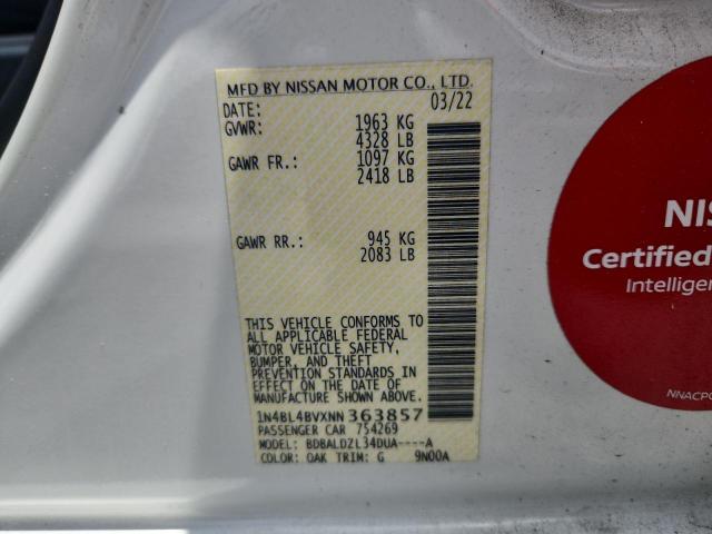 2022 Nissan Altima მანქანა იყიდება აუქციონზე, vin: 1N4BL4BVXNN363857, აუქციონის ნომერი: 60581696