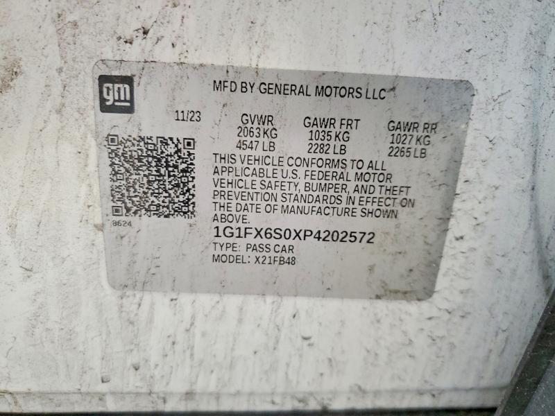 62050136 :رقم المزاد ، 1G1FX6S0XP4202572 vin ، 2023 Chevrolet Bolt Ev مزاد بيع