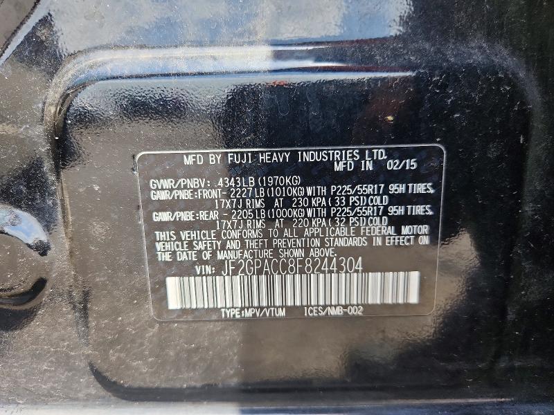 Продаж на аукціоні авто 2015 Subaru Xv Crosstrek, vin: JF2GPACC8F8244304, номер лоту: 62020656