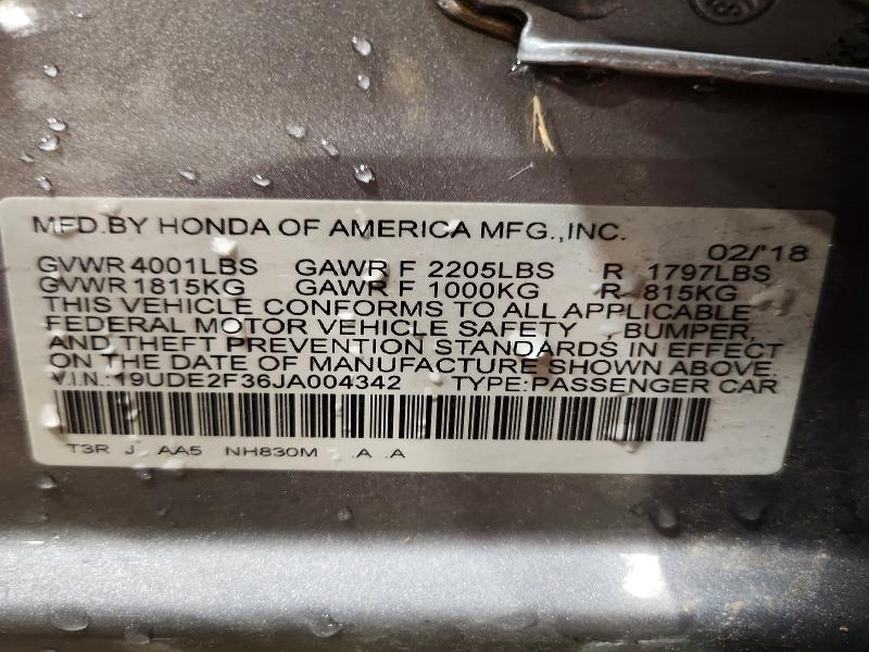 Продаж на аукціоні авто 2018 Acura Ilx, vin: 19UDE2F36JA004342, номер лоту: 58632846