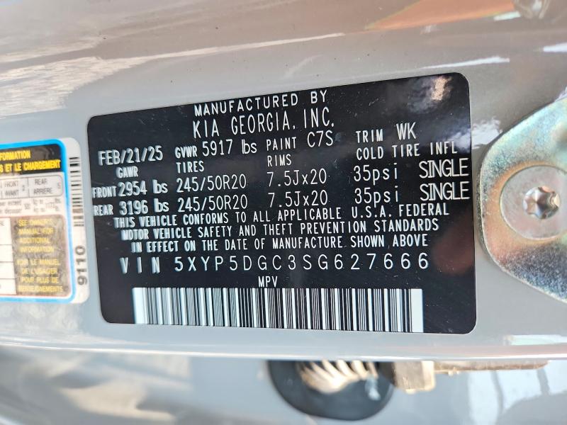 Продажа на аукционе авто 2025 Kia Telluride, vin: 5XYP5DGC3SG627666, номер лота: 62858706