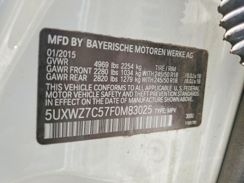 Продаж на аукціоні авто 2015 Bmw X3 Xd 30i, vin: 5UXWZ7C57F0M83025, номер лоту: 60419686