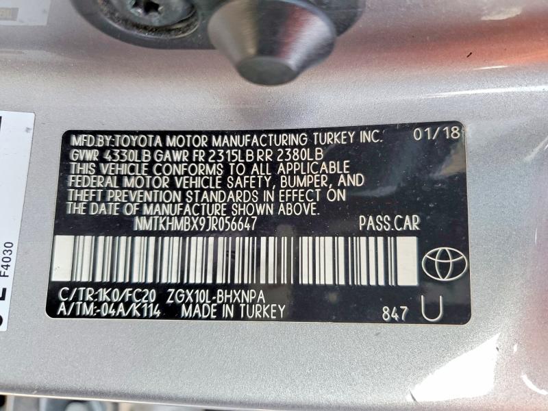 Продаж на аукціоні авто 2018 Toyota C-hr, vin: NMTKHMBX9JR056647, номер лоту: 59991556