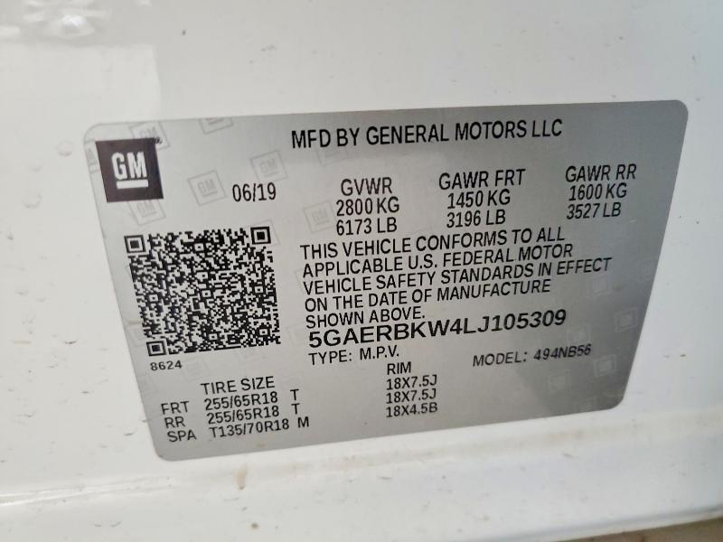Aukcja sprzedaży 2020 Buick Enclave 4d Avenir, vin: 5GAERBKW4LJ105309, numer aukcji: 60962036