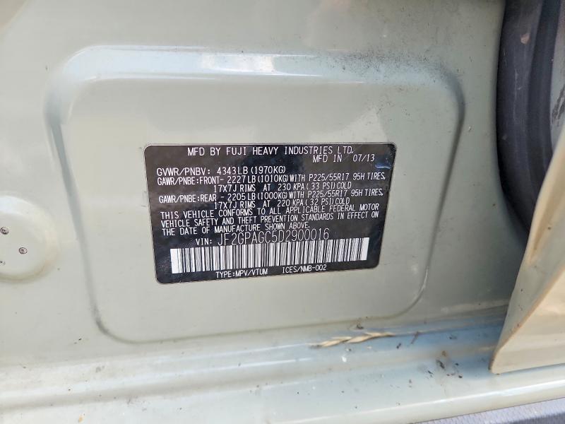 61547576 :رقم المزاد ، JF2GPAGC5D2900016 vin ، 2013 Subaru Xv Crosstrek مزاد بيع
