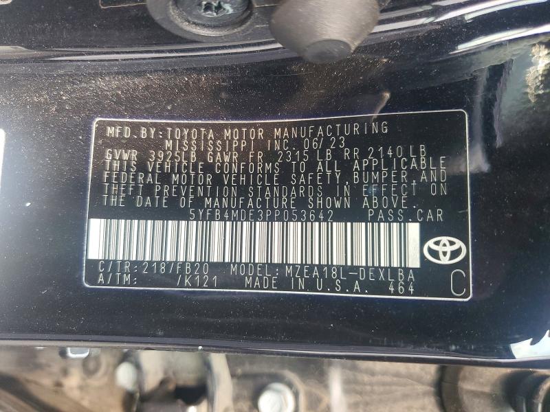 Aukcja sprzedaży 2023 Toyota Corolla, vin: 5YFB4MDE3PP053642, numer aukcji: 62788246