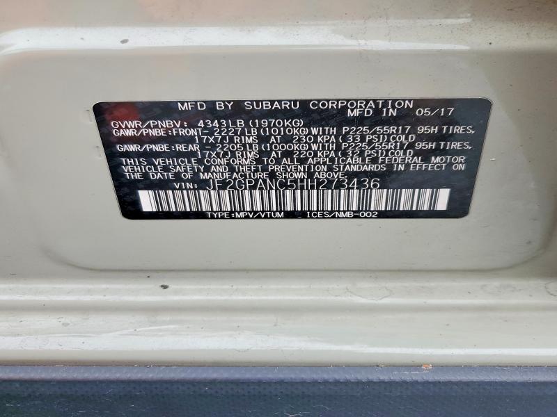 Aukcja sprzedaży 2017 Subaru Crosstrek, vin: JF2GPANC5HH273436, numer aukcji: 59918976