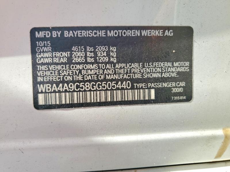 Aukcja sprzedaży 2016 Bmw 428, vin: WBA4A9C58GG505440, numer aukcji: 61006786