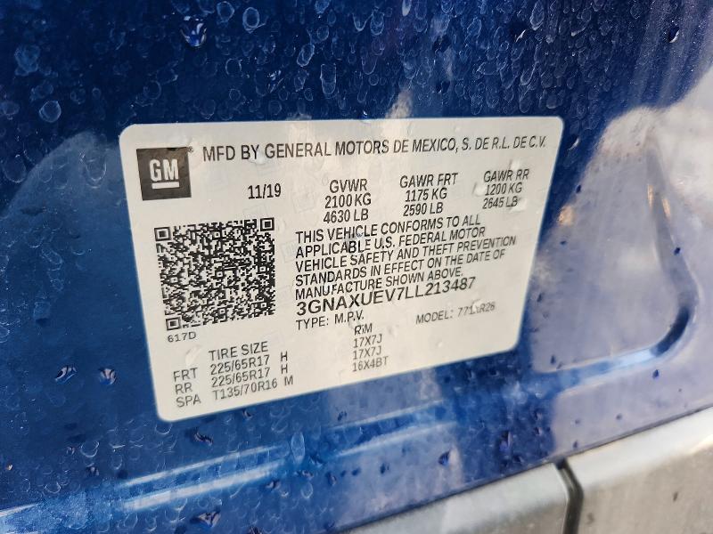Продажа на аукционе авто 2020 Chevrolet Equinox, vin: 3GNAXUEV7LL213487, номер лота: 61353166