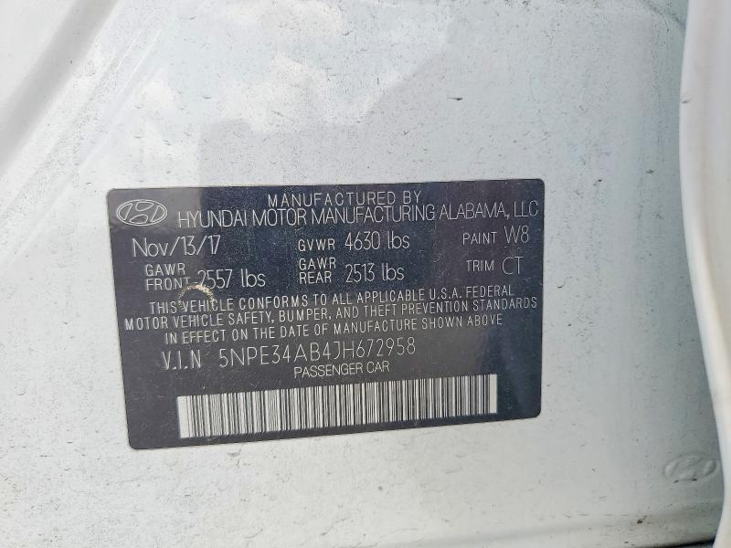2018 Hyundai Sonata მანქანა იყიდება აუქციონზე, vin: 5NPE34AB4JH672958, აუქციონის ნომერი: 60081416