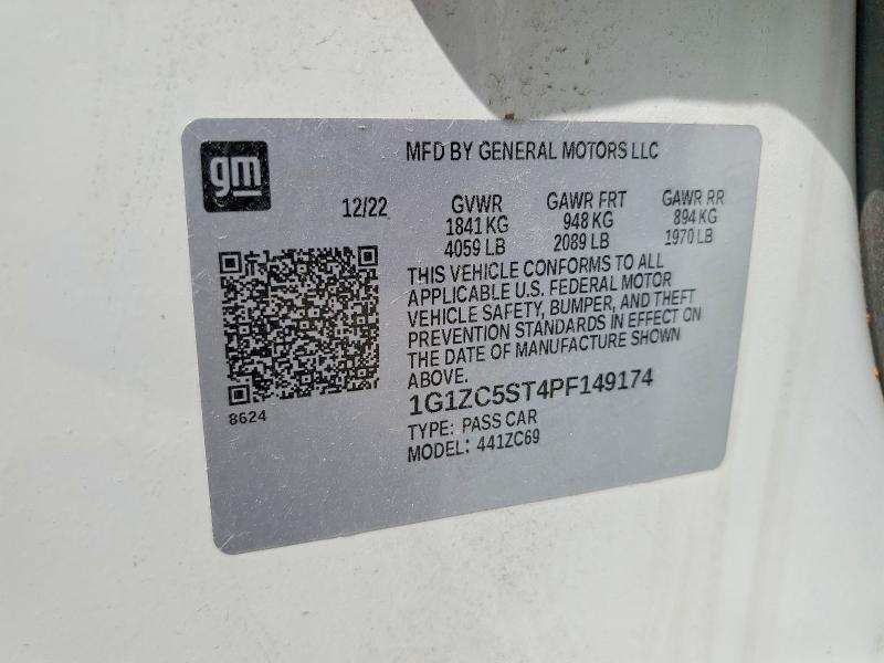 Продаж на аукціоні авто 2023 Chevrolet Malibu, vin: 1G1ZC5ST4PF149174, номер лоту: 57411036