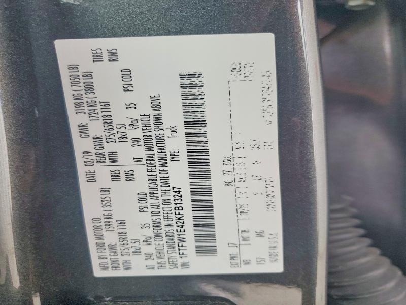 Продажа на аукционе авто 2019 Ford F150, vin: 1FTFW1E42KFB13247, номер лота: 61126156