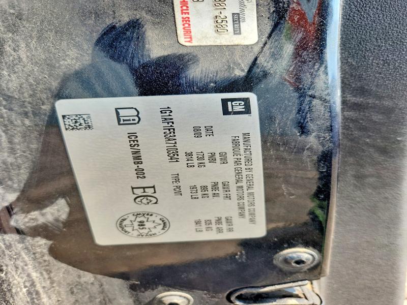 61250516 :رقم المزاد ، 1G1AF1F53A7103541 vin ، 2010 Chevrolet Cobalt مزاد بيع