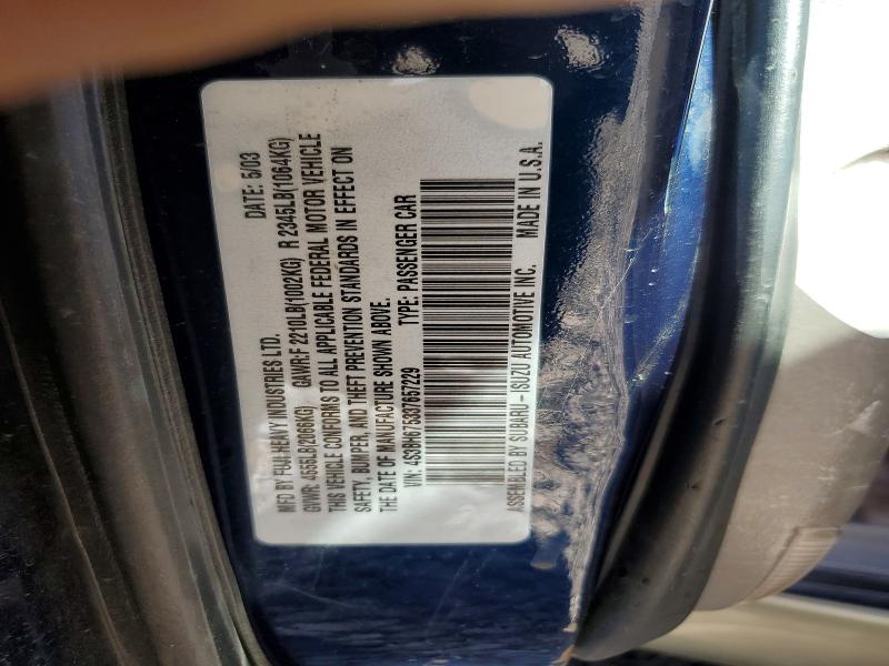 63552786 :رقم المزاد ، 4S3BH675337657229 vin ، 2003 Subaru Legacy مزاد بيع