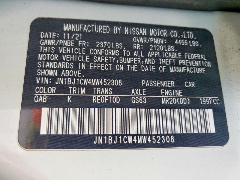 Продаж на аукціоні авто 2021 Nissan Rogue Sport, vin: JN1BJ1CW4MW452308, номер лоту: 62825276