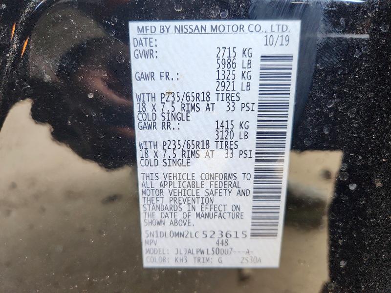 Продаж на аукціоні авто 2020 Infiniti Qx60, vin: 5N1DL0MN2LC523615, номер лоту: 60073966