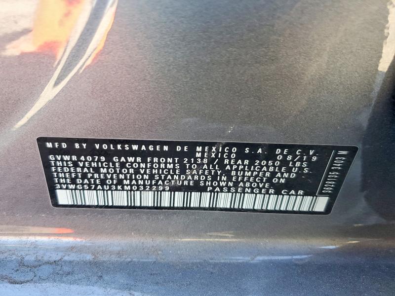 Aukcja sprzedaży 2019 Volkswagen Golf, vin: 3VWG57AU3KM032299, numer aukcji: 61180406