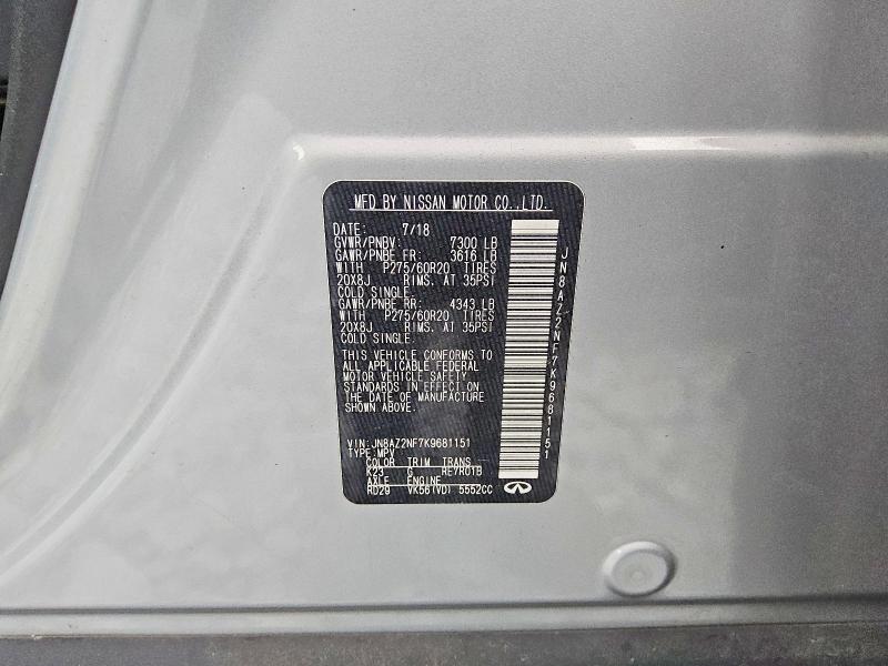 Продаж на аукціоні авто 2019 Infiniti Qx80, vin: JN8AZ2NF7K9681151, номер лоту: 61514856