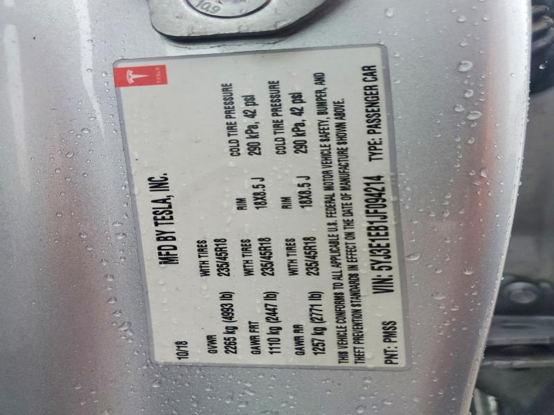 Продаж на аукціоні авто 2018 Tesla Model 3, vin: 5YJ3E1EB1JF094214, номер лоту: 60891476