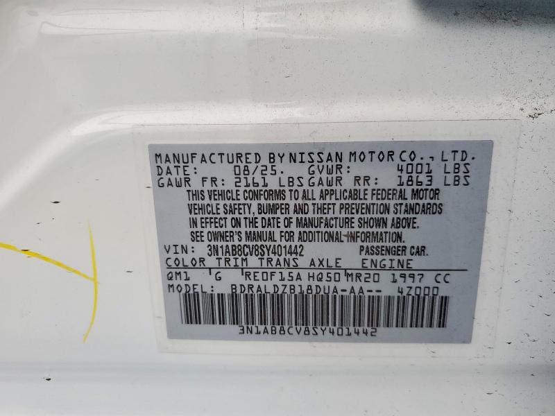 Aukcja sprzedaży 2025 Nissan Sentra, vin: 3N1AB8CV8SY401442, numer aukcji: 62806636
